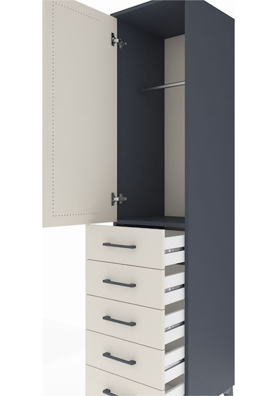 Hyperion Dolap Tek Raflı 5 Çekmeceli Tek Askılı 44x44x195 Antrasit-aytaşı Antrasit Hyperion Dolap Tek Raflı 5 Çekmeceli Tek Askılı 44x44x195 Antrasit-aytaşı Antrasit