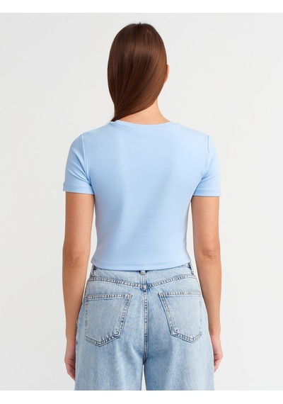 Dilvin Crop T-shirt 101a30124 Mavi