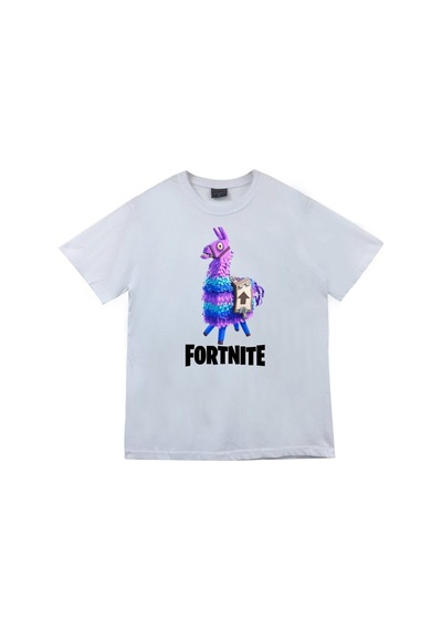 Stoned&Fame Unisex Beyaz Fortnite Baskılı T-shirt Beyaz