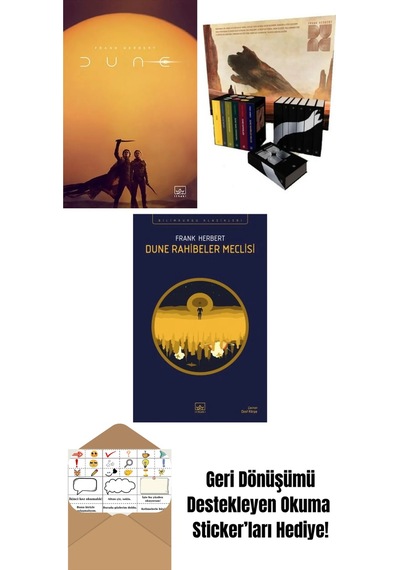 Dune Film Kapağı + Dune Serisi Kutu Set 6 Kitap Ciltli + Dune Rahibeler Meclisi