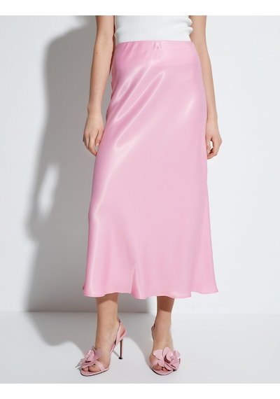 Koton Midi Saten Etek Normal Bel Pembe 4sak70056pw Gül