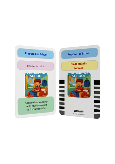 Bigibuddy WordsBuddy Türkçe İngilizce Kelime Kartları Bedenim ve Günlük Yaşam 90 Kart 3’lü Set (BigiOne Cihaz Hariç)