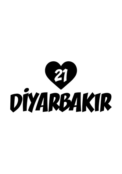Kalpli 21 Diyarbakır Araba Sticker 17x17 Cm Siyah