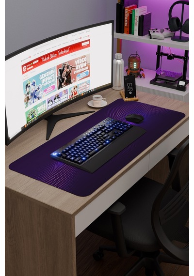 Noktalar Kaymaz Dikişli Kauçuk Oyuncu Mousepad V4 - 90x40 Xxl Gaming Mouse Pad Fare Altlığı