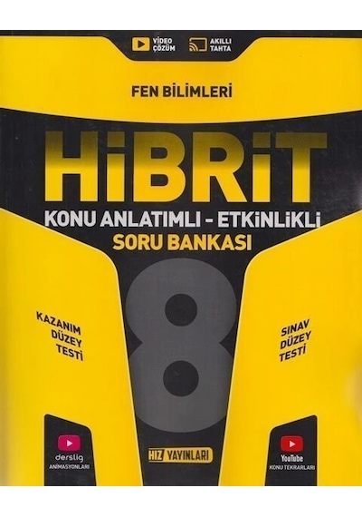 Hız Yayınları 8. Sınıf Fen Bilimleri Konu Anlatımlı Etkinlikli Hibrit Soru Bankası