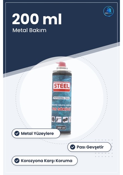 Pas Sökücü Sprey 200 Ml Metal Yüzey Temizleyici Yağlayıcı Koruyuc