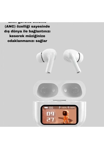 Anc Dokunmatik Bluetooth Kulaklık Powerbank Şarj Kutulu, Su Ve Tere Dayanıklı 00