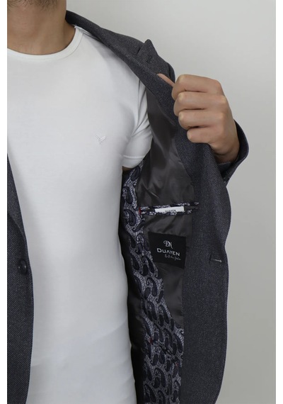 Dmctekstil Duayen Erkek Camel İtalyan Kesim Dar Kalıp Tek Düğme Yazlık Blazer Ceket Füme