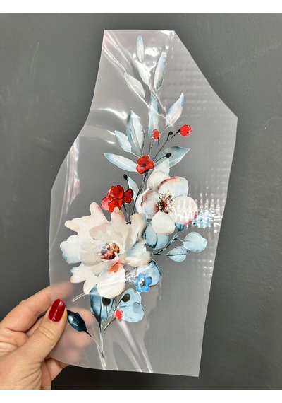 Ütü İle Yapışan Orkide Transfer Baskı Arma 29x14 Cm