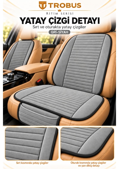 Trobus Ritim Audi A3 2016-2020 Baby Face 7'li Koltuk Minderi Gri Siyah