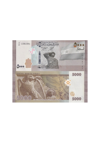 Suriye 2019 Yılı 5000 Pound Yabancı Kağıt Para Çil Unc Koleksiyon Para