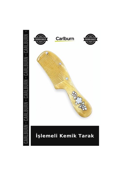 İşlemeli Kemik Tarak Estetik Eşya Kişisel Bakım Koleksiyonluk Parça