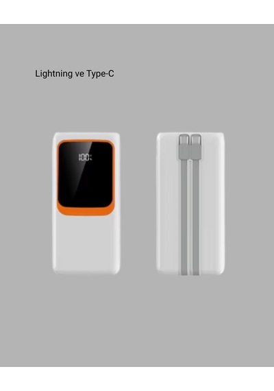 Mey İthalat Powerbank 10000 Mah Çift Usb Çıkışlı, Type-c Girişli, Şık Beyaz Tasarım Çok Renkli