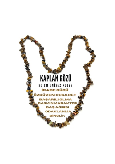 Sertifikalı Kaplan Gözü 80 Cm Natural Kesim Doğal Taş Kolye Lacivert