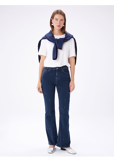 Faik Sönmez Straight Fit Taşlı Jean Pantolon W27jpn006 Uw27jpn00627 İndigo Faik Sönmez Straight Fit Taşlı Jean Pantolon W27jpn006 Uw27jpn00627 İndigo