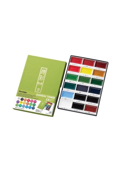 Zig Kuretake Gansai Tambi 18 Renk Tablet Suluboya 1 Adet Çok Renkli - 927747370 Çok Renkli