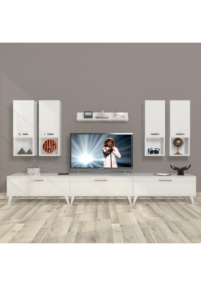 Decoraktiv Eko 8da Slm Retro Tv Ünitesi Tv Sehpası Beyaz