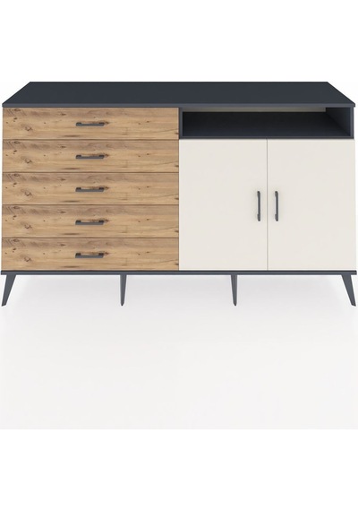 Hyperion Konsol 2 Raflı 5 Çekmeceli 2 Kapaklı 176x44x99 Antrasit-aytaşı/çam Antrasıt/aytası - Antrasıt Hyperion Konsol 2 Raflı 5 Çekmeceli 2 Kapaklı 176x44x99 Antrasit-aytaşı/çam Antrasıt/aytası - Antrasıt