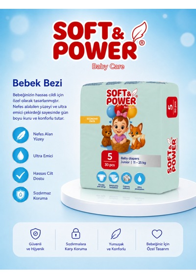 Bebek Bezi No:5 Junior 11-25 Kg 30'lu 5 Paket 5 Numara