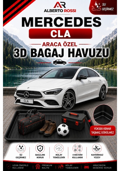 Mercedes Cla 2019 - 2026 Araca Özel 3d Bagaj Havuzu