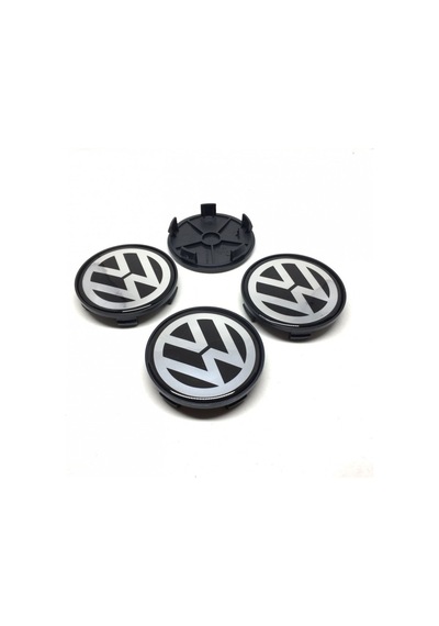 Volkswagen Damla Geçme Jant Göbeği Siyah 4 Lü 65/68Mm