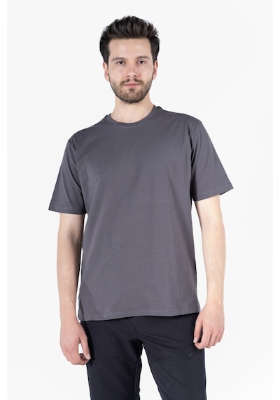 T-shirt Bisiklet Yaka %100 Pamuk Antrasit Gri
