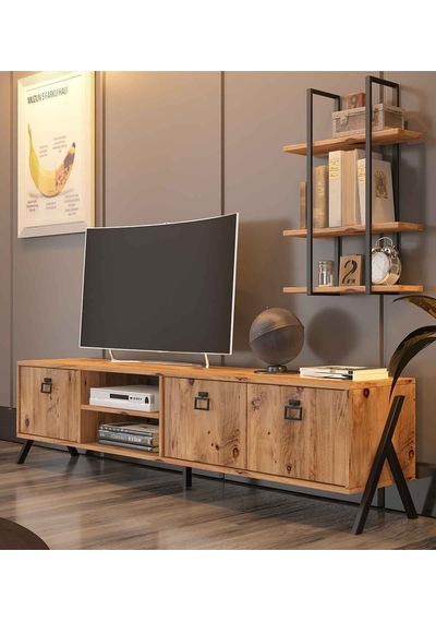 Avmpark Yanke Tv 180 Atlantik Çam Metal Raflı