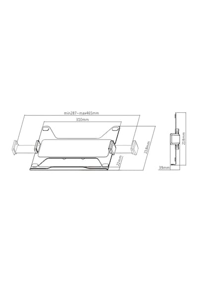 Npo Stdnbh6 11.6"-17.3" Notebook/laptop Tutucu Tepsi Vesa 75x75 Uyumlu Monitör Kolu Aparatı