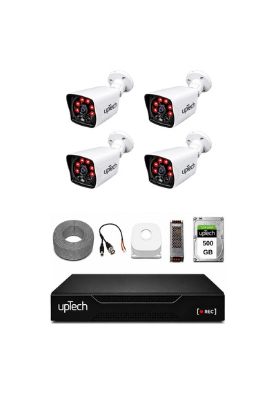 Uptech 4 Kameralı Güvenlik Kamera Seti 2mp 1080p Full Hd 6 Atom Led Gece Görüşlü 500gb Hdd 5525