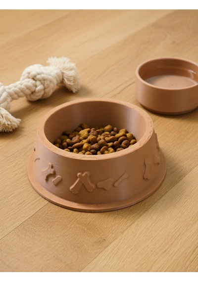 Kemik Desenli Mama Kabı 3d Baskı Kedi Köpek Mama Ve Su Kabı 12cm