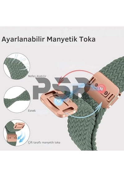 Apple Watch Uyumlu Hasır Kordon Örgü Tasarımlı, Ayarlanabilir Hafif Ve Konforlu Hasır Akıllı Saat Kayış