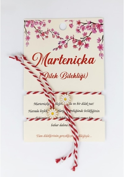 Marteniçka Bileklik 2'li Papatya Model Altın - Çok Renkli