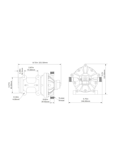 Sfdp1-050-060-51 12 Volt Otomatik Hidrofor, Tekne, Yat, Karavan Hidroforu Pompası