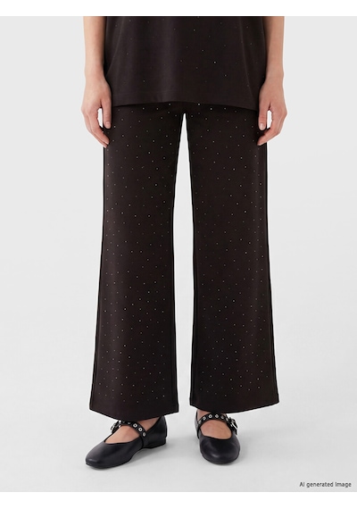 Lcw Modest Kahverengi Soft Touch Taşlı Kadın Eşofman Altı