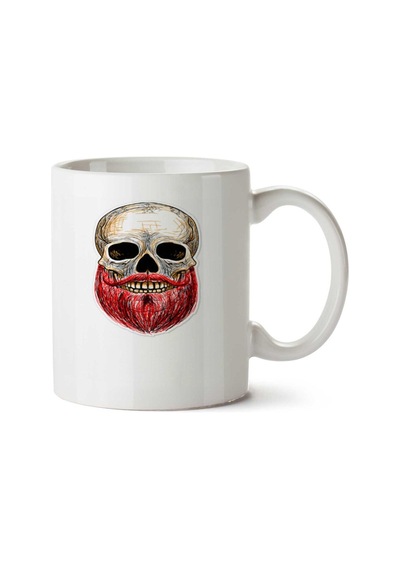 Barbada Kuru Kafa.png İki Tarafı Baskılı Kupa Bardak Çok Renkli