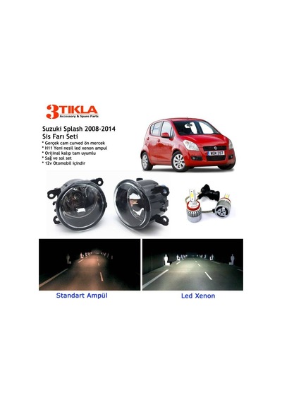 Suzuki Splash 2008-2014 Beyaz Led Xenon Sis Farı Seti