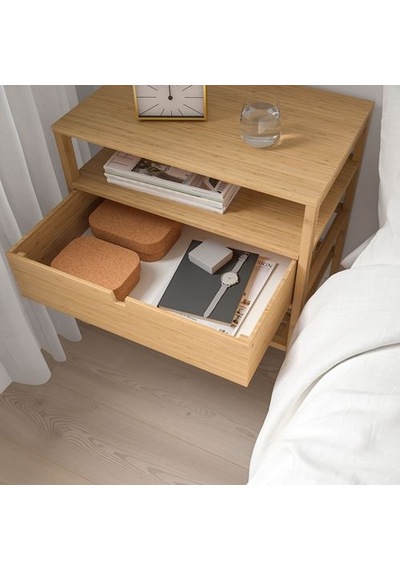 Ikea Nordkısa Komodin, Bambu, 60x40 Cm Ikea Nordkısa Komodin, Bambu, 60x40 Cm
