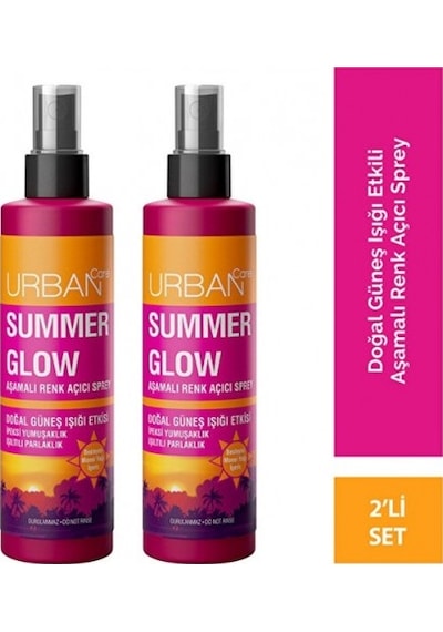 Urban Care Summer Glow Aşamalı Kalıcı Renk Açıcı Saç Sprey 2 x 150 ML