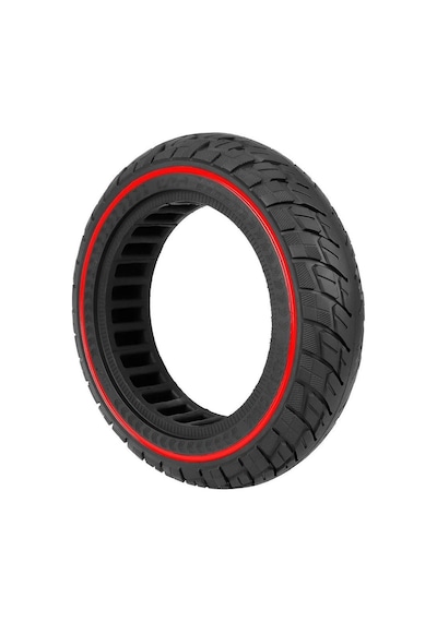 10x2.5 İnç Dolgu Lastik Kırmızı Şeritli Scooter Lastiği