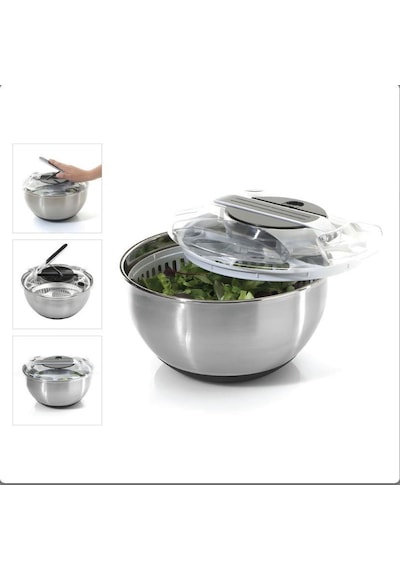 Mien Salata Kurutucu Ve Karıştırma Kabı Cha-02 Gri