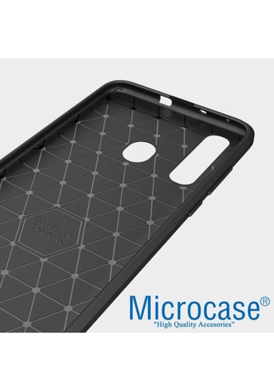 Huawei Nova 4 Brushed Carbon Fiber Silikon + Cam (Seçin) 318233562 - Seçenek / Cam Koruma-Tempered Glass Istiyorum