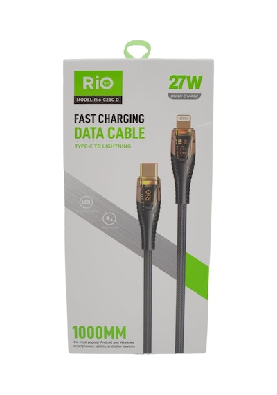 Rio Tech 27w Hızlı Şarj Ve Data Kablosu Type-c To Lightning 1 Metre