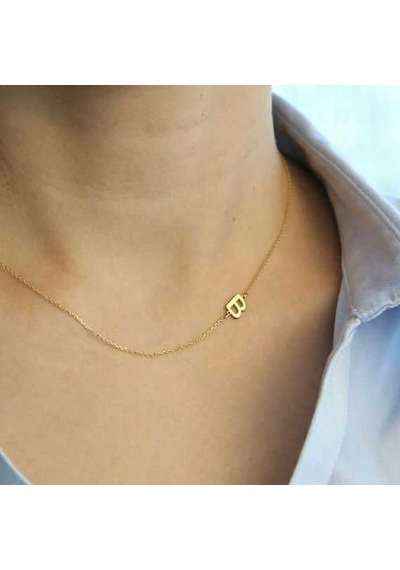925 Ayar Gümüş Harfli Kadın Kolye Renkli