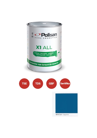 Polisan X1 All Dönüşüm Boyası 0,75 Lt Safir / 4514