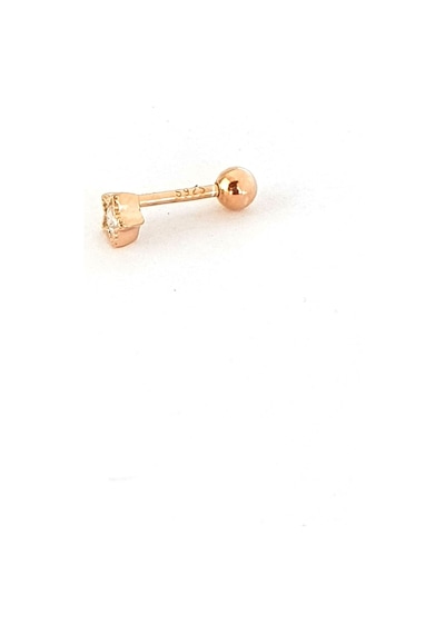 Zirkon Taşlı 925ayar Gümüş Rose Yıldız Tragus Tek Piercing Altın