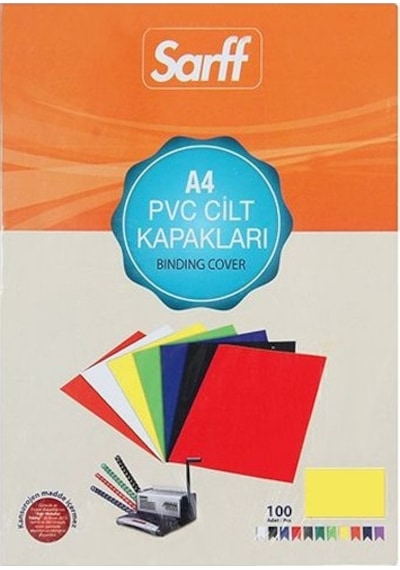 Sarff Pvc Opak Sarı A4 Cilt Kapağı 100Ad
