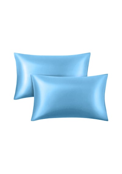 Açık Mavi Ipek Saten Yastık Kılıfı 50 X 70 2'Li N11.354