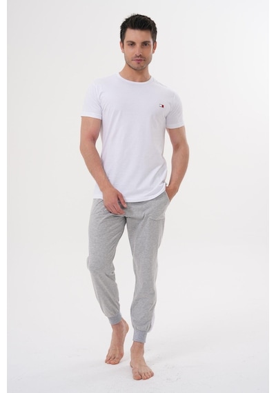 Mecit Pijama Mecit 4000 Beyaz Gri Erkek Büyük Beden Pijama Takımı Gri