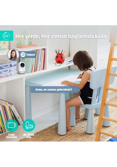 Botslab 360+ C211 2K Pro WiFi 360°  Bebek Monitörü Evcil Hayvan İç Mekan  IP 2024 Versiyon Akıllı Güvenlik Kamerası