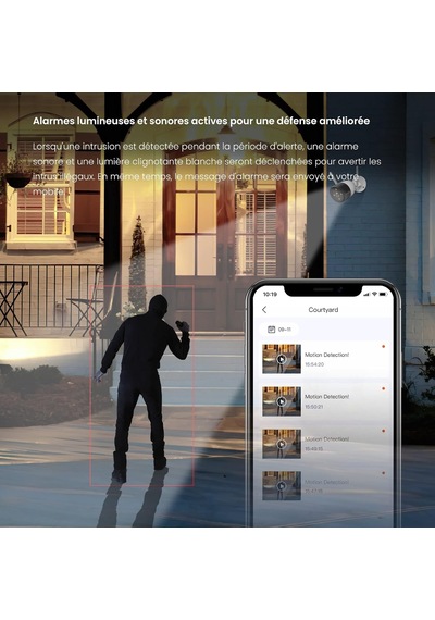 Güvenlik Kamerası Dış Wlan 2k, 3mp Wlan Ip Kamera, İki Yönlü Sesli, 30 M Tam Renkli Gece Görüşü, Ip66 Su Geçirmez, Kişi Tanıma Ve Hareket Algılama, Sd Kart Ve Bulut, Ct6